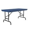 Correll Rectangle Heavy Duty Commerical Adjustable Height Plastic Folding Table, 24" W, 48" L, 22" to 32" H RA2448-27